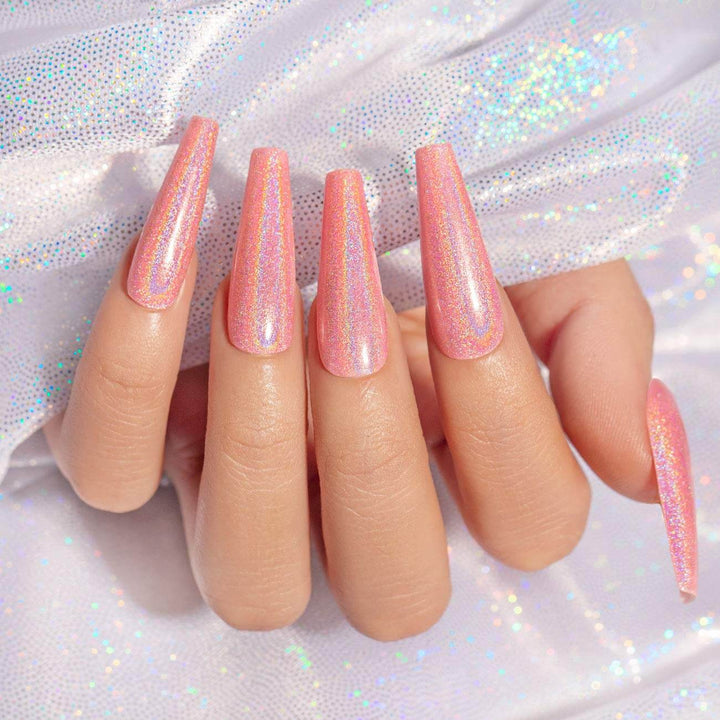 Glitter Pink Holographic Gel Nail Polish 7.5ml #69 - RARJSM