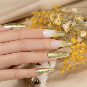 RARJSM ®Gold Metallic Light Rainbow Shimmer Glitter Gel Nail Polish