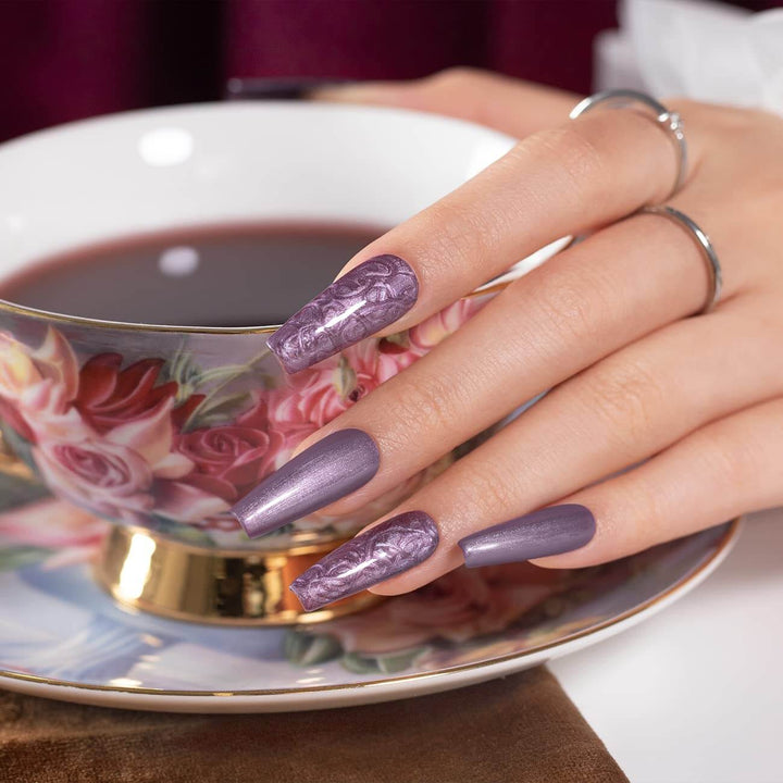 Grape Purple 2-in-1 Thread pearl gel nail polish 7.5ml #139 - RARJSM