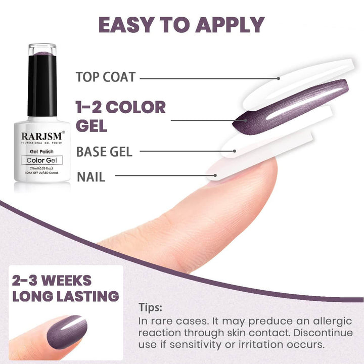 Grape Purple 2-in-1 Thread pearl gel nail polish 7.5ml #139 - RARJSM