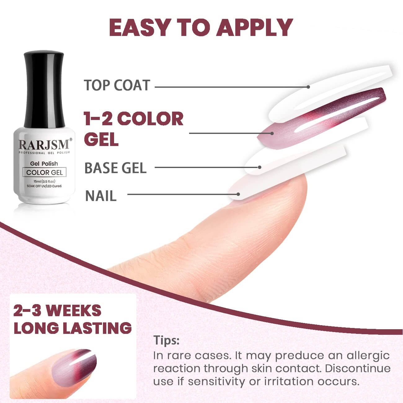 RARJSM ® Grape Violet Color Changing Thread pearl gel nail polish 15ml