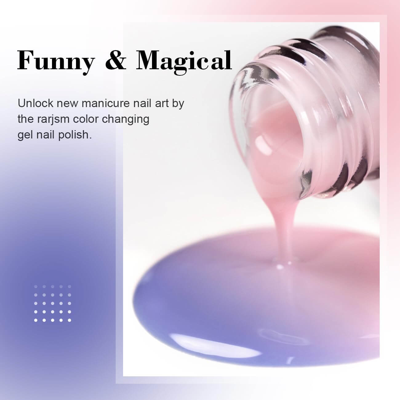 RARJSM ® Gray Blue To Pink Temperature color changing gel nail polish