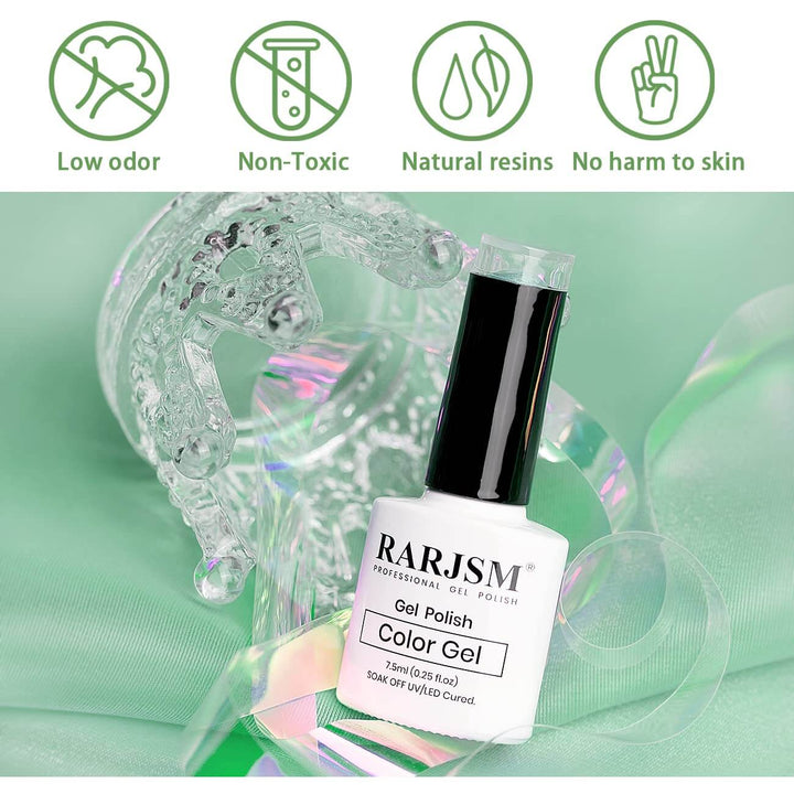 RARJSM ®Green 9D Holographic Rainbow Galaxy Cat Eye Gel Polish 7.5ml