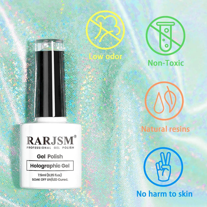 RARJSM ®Green Holographic Gel Nail Polish 7.5ml
