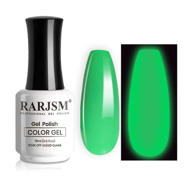 Green | RARJSM ® Halloween luminous Glow In The Dark Color Gel nail Polish｜15ml - RARJSM