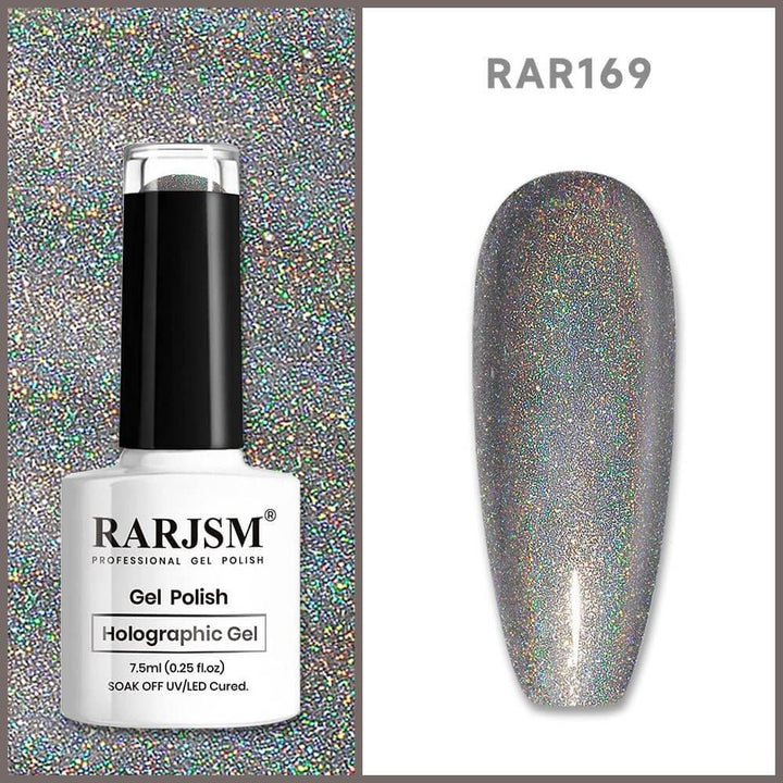 Grey Holographic Gel Nail Polish 7.5ml #169 - RARJSM