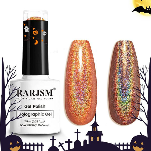 Halloween Orange | RARJSM ®Holographic Nail Gel Polish | 7.5 ml #158