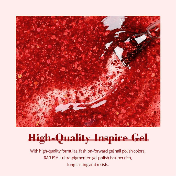 Halloween Sparkly Bloody Red | RARJSM ® Shimmer Iridescent Glitter Gel Polish | 15 ml #402