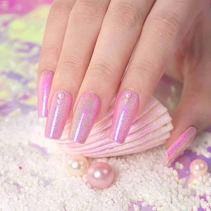 Hot Pink Sparkly Shiny | RARJSM ®Shell Glitter Gel Nail Polish | 7.5ml #123 - RARJSM