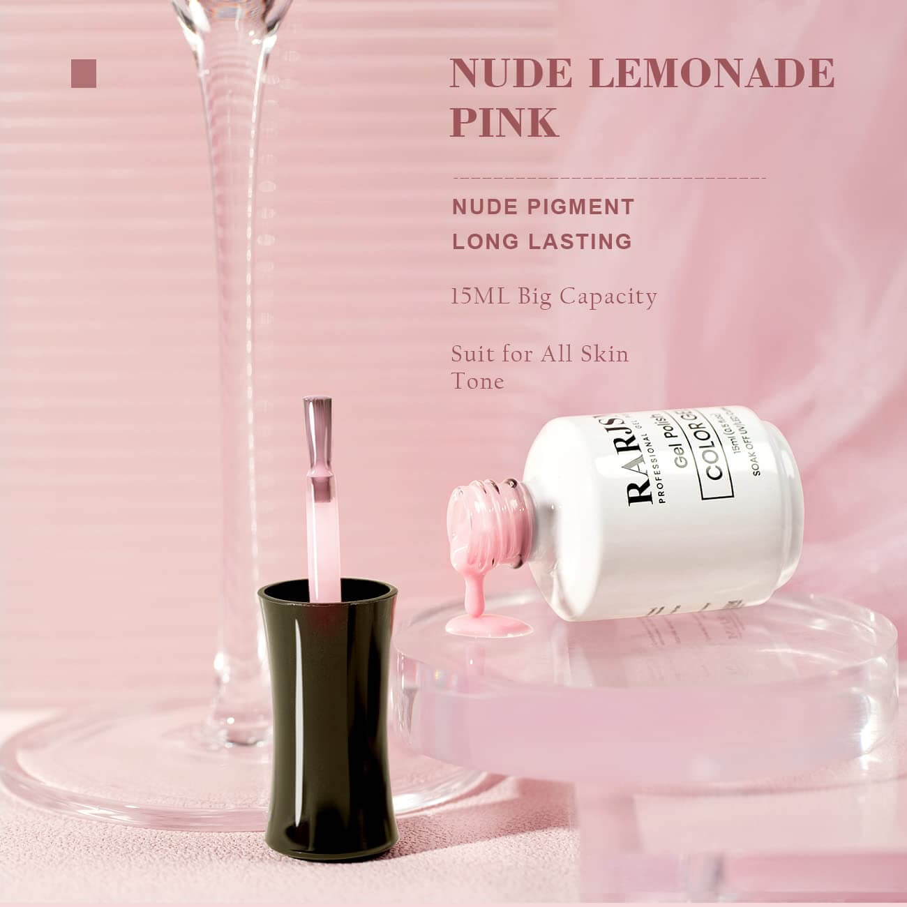 Lemon Pink|RARJSM ®Classic Nude Pink Gel Nail Polish|15ml #530
