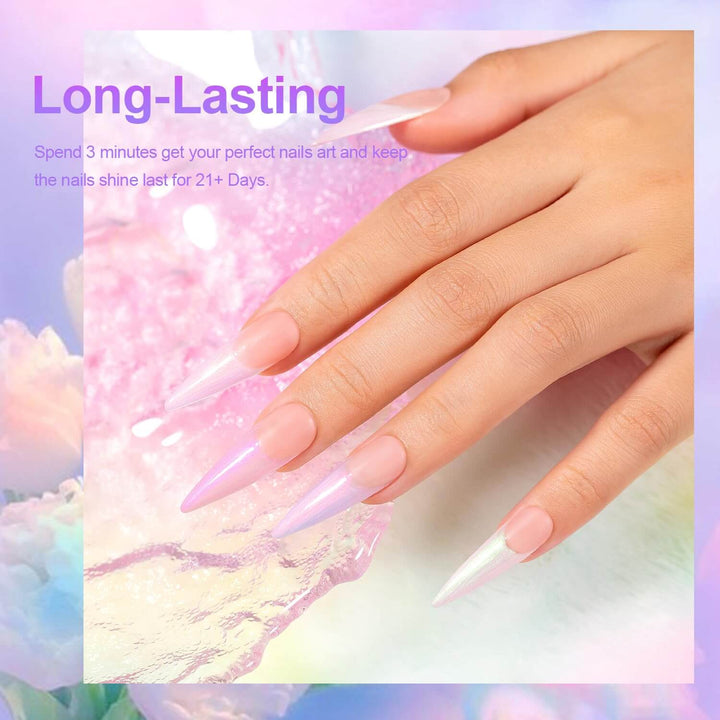 RARJSM ® Light color series Thread pearl gel nail polish 6 Colors Set