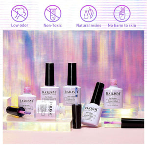 RARJSM ® Light color series Thread pearl gel nail polish 6 Colors Set