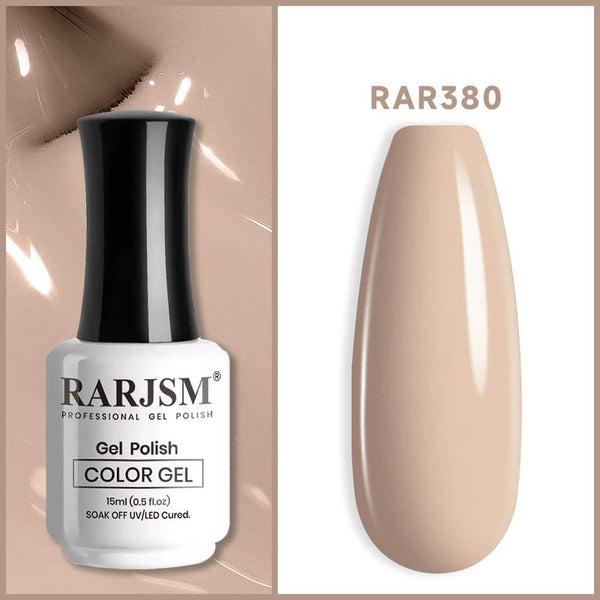 Light Gray Basic nail colors Classic nude Color Gel Nail Polish 15ml #380 - RARJSM