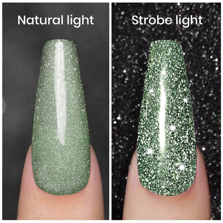 Light Green Sparkle Color | RARJSM ®Reflective Glitter Gel Nail Polish | 7.5ml #216