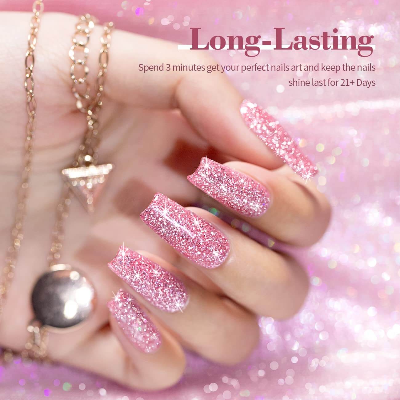 Screw It Let's Do It – Pink Glitter Gel Nail Polish | 14 Day Manicure
