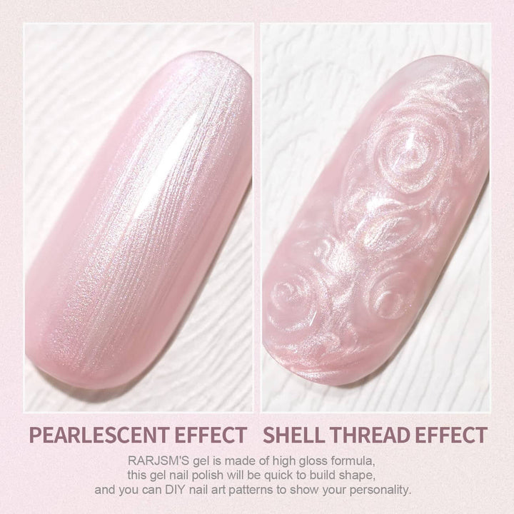 RARJSM ® Light Pink Thread pearl gel nail polish 7.5ml #106