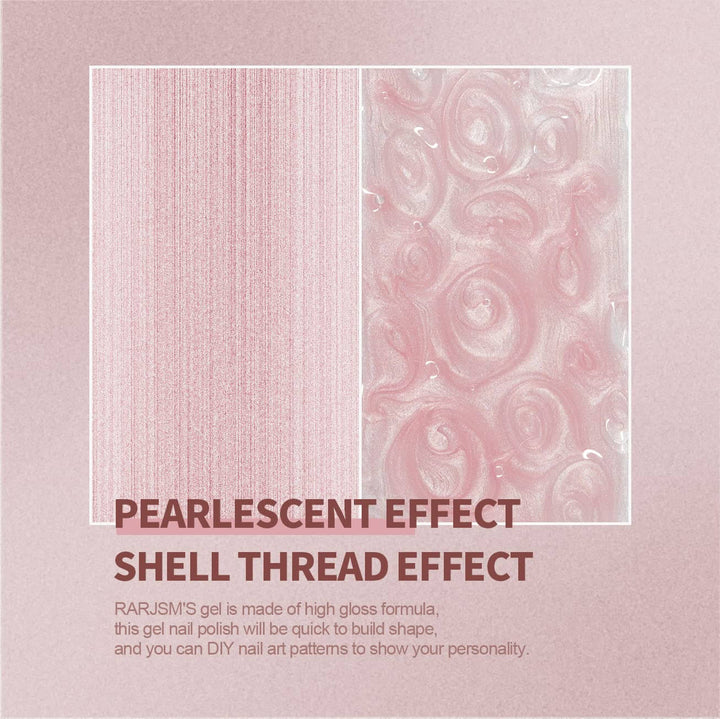 RARJSM ® Light Pink Thread pearl gel nail polish 7.5ml #106