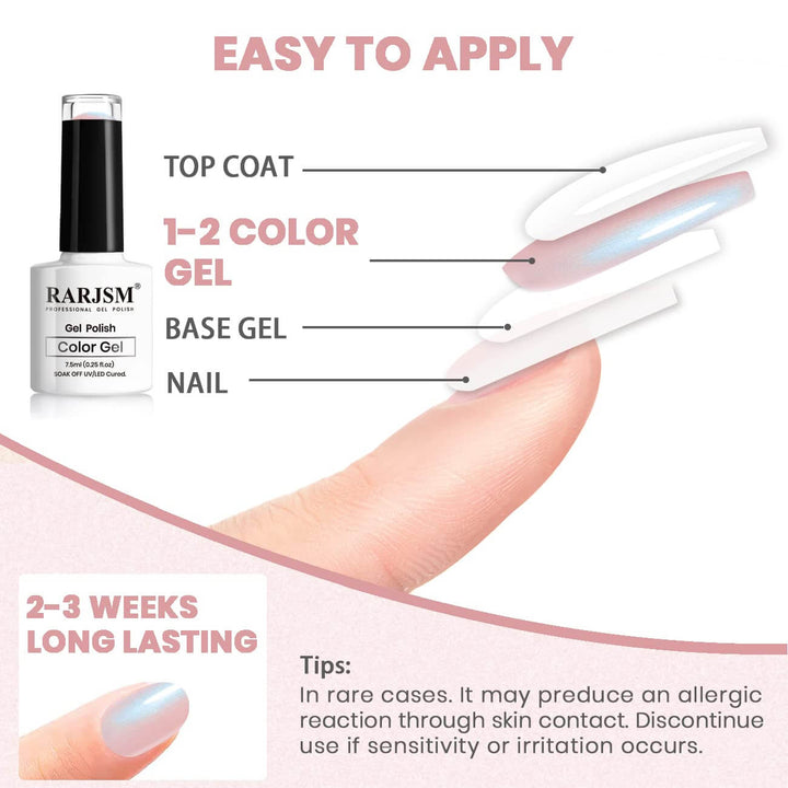 RARJSM ® Light Pink Thread pearl gel nail polish 7.5ml #388