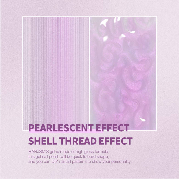 RARJSM ®Light Purple Thread pearl gel nail polish 7.5ml #143