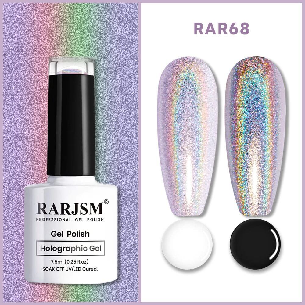 RARJSM ®Light Purple RARJSM ®Holographic Gel Nail Polish 7.5ml