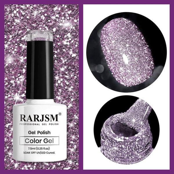 Light Purple Sparkle Shiny | RARJSM ®Reflective Glitter Gel Nail Polish | 7.5ml #83