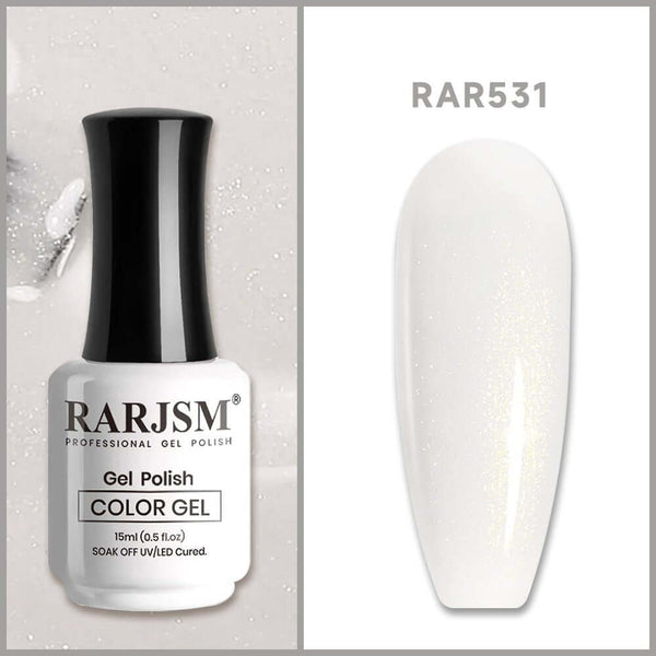 Milky White Shimmer Gel Nail Polish 15ml #531 - RARJSM