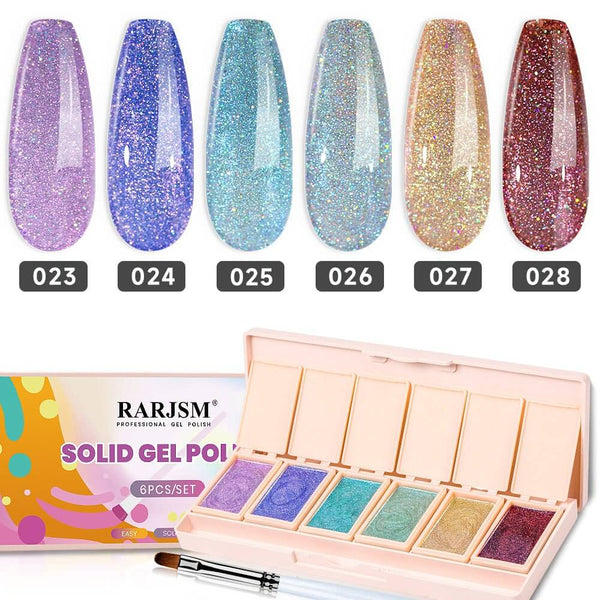 NEW IN✨Shell Glitter Solid Cream Gel Polish 6 Colors Set-Limited time special promotion - RARJSM