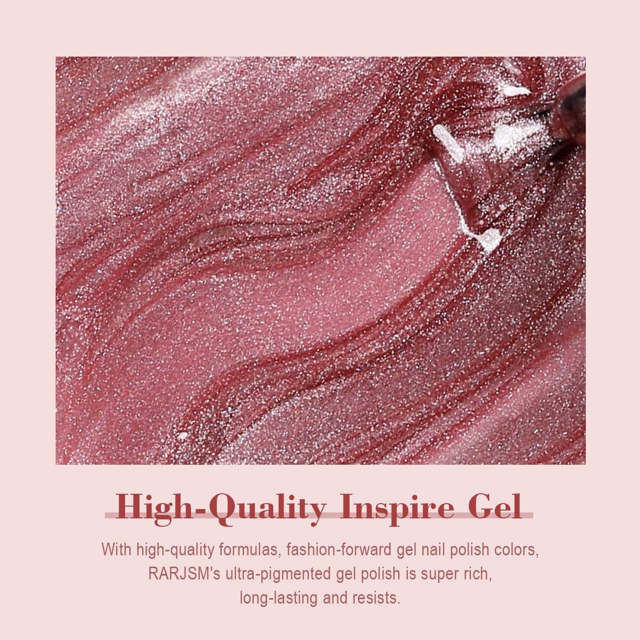 Velvet Jelly Gel Polish Texture Nude Red Shimmer Detail