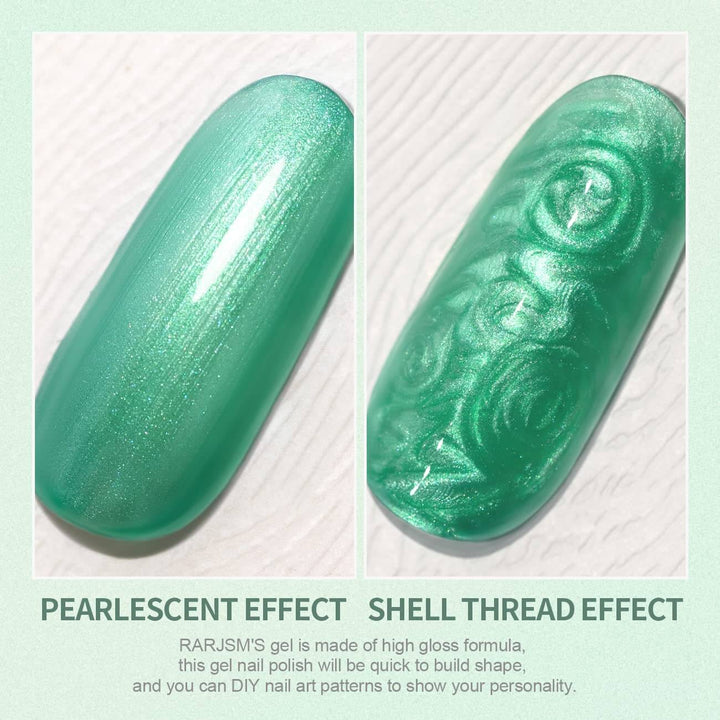 RARJSM ® Olive Green Thread pearl gel nail polish 7.5ml #140