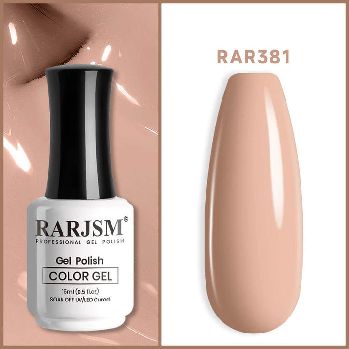 Orange Pink Basic nail colors Classic nude Color Gel Nail Polish 15ml #381 - RARJSM