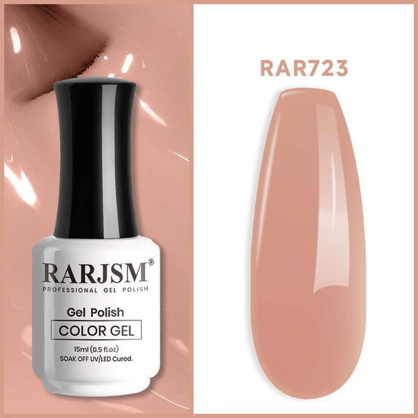 Orange Pink Basic nail colors Classic nude Color Gel Nail Polish 15ml #723 - RARJSM