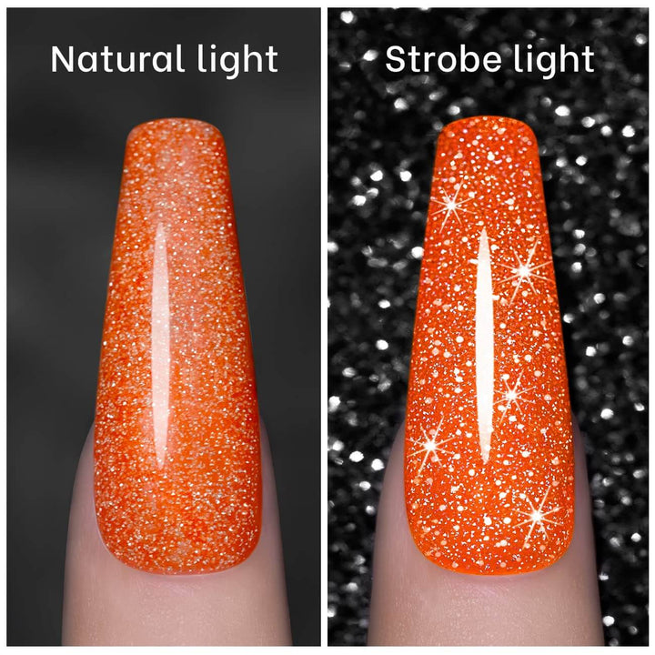 Orange Sparkle Color | RARJSM ®Reflective Glitter Gel Nail Polish | 7.5ml #269 - RARJSM