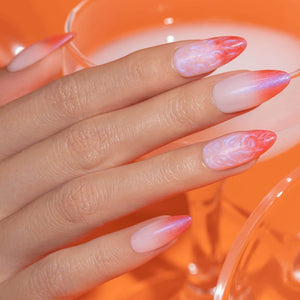 RARJSM® Orange to White Color Changing Thread pearl gel nail polish