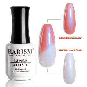 RARJSM® Orange to White Color Changing Thread pearl gel nail polish