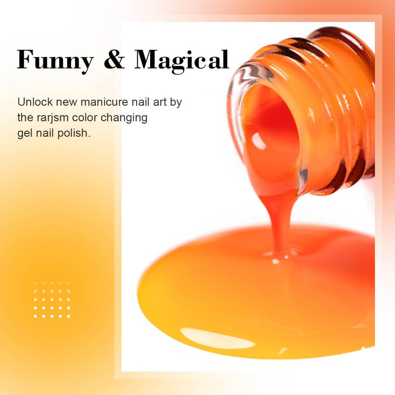 RARJSM ® Orange to Yellow Temperature color changing gel nail polish