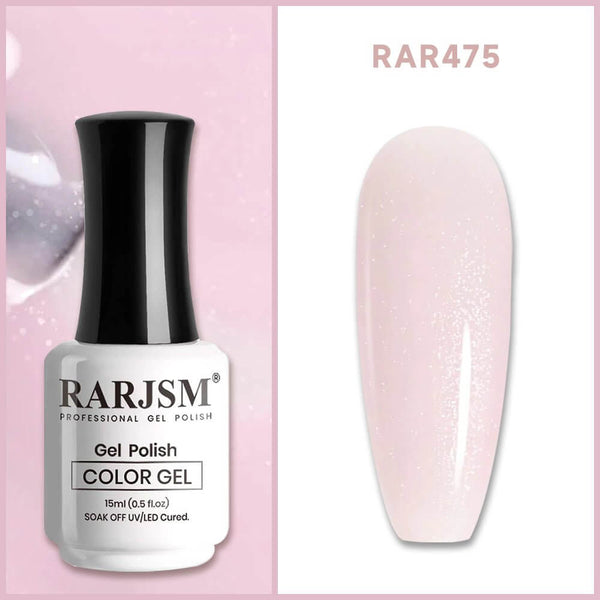 Pale Pink Shimmer Gel Nail Polish 15ml #475 - RARJSM