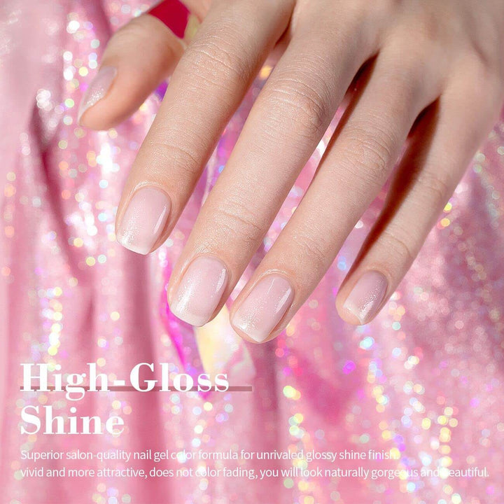 Pale Pink Shimmer Gel Nail Polish 15ml #475 - RARJSM