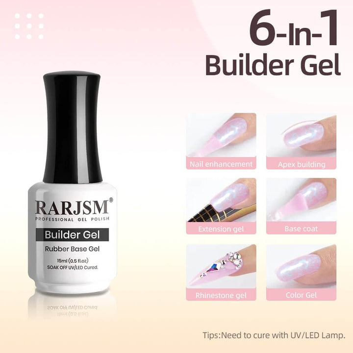 Pearl Pink | RARJSM ® 6 in 1 Shell Thread Nail Builder Gel Polish| 2023 New Arrival |15ml #528