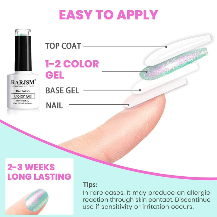 Pearl Pink Sparkly Shiny | RARJSM ®Shell Glitter Gel Nail Polish | 7.5ml #122