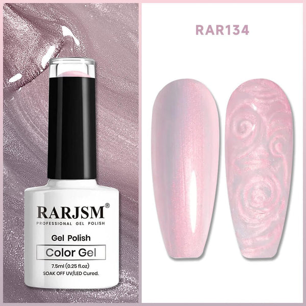 Pink 2-in-1 Thread pearl gel nail polish 7.5ml #134 - RARJSM