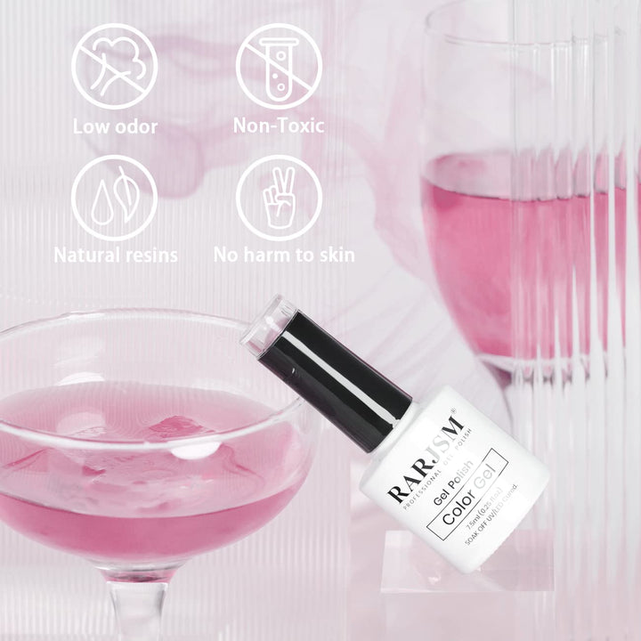 RARJSM ® Pink 2-in-1 Thread pearl gel nail polish 7.5ml #134
