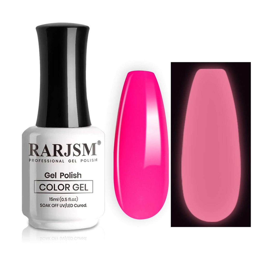 Pink | RARJSM ® Halloween luminous Glow In The Dark Color Gel nail Polish｜15ml