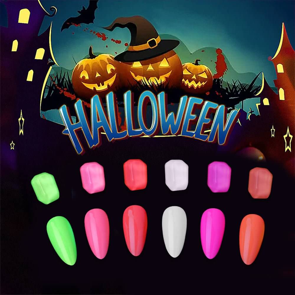 Pink | RARJSM ® Halloween luminous Glow In The Dark Color Gel nail Polish｜15ml