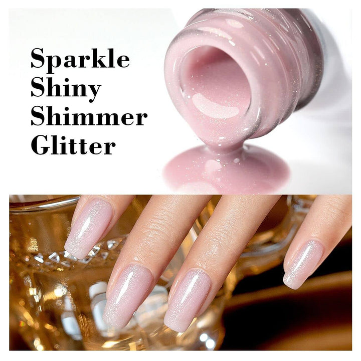 RARJSM ® Pink Silver Shimmer Gel Nail Polish 15ml #423