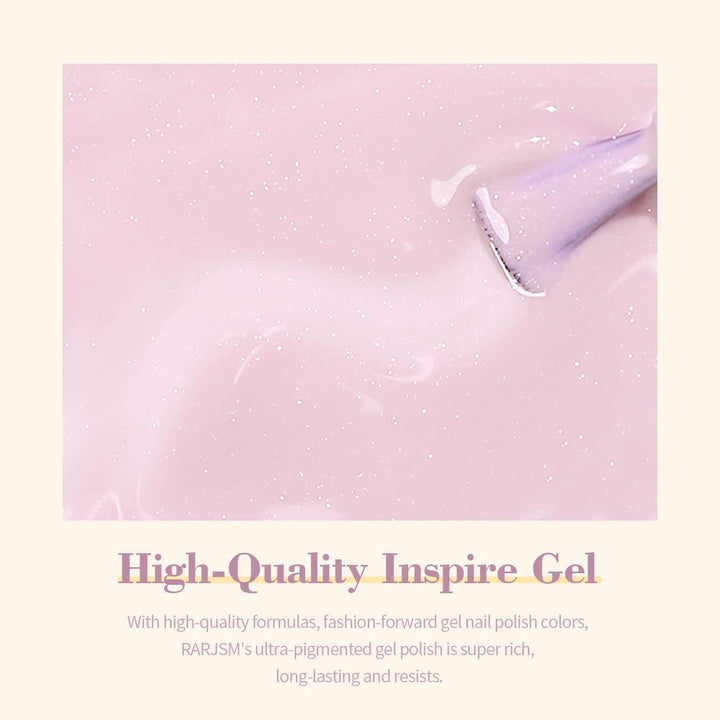 RARJSM ® Pink Silver Shimmer Gel Nail Polish 15ml #423
