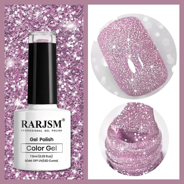 Pink Sparkle Shiny | RARJSM ®Reflective Glitter Gel Nail Polish | 7.5ml #81 - RARJSM