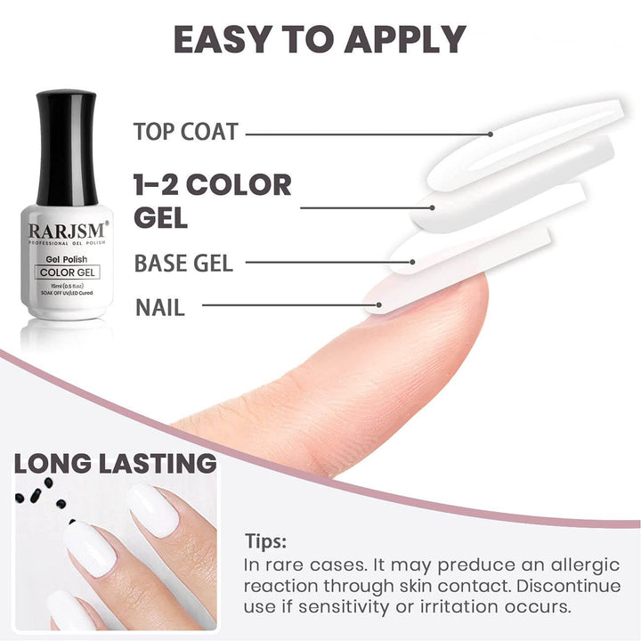 RARJSM ®Classic Color Gel|Pure White Gel Polish| 15ml