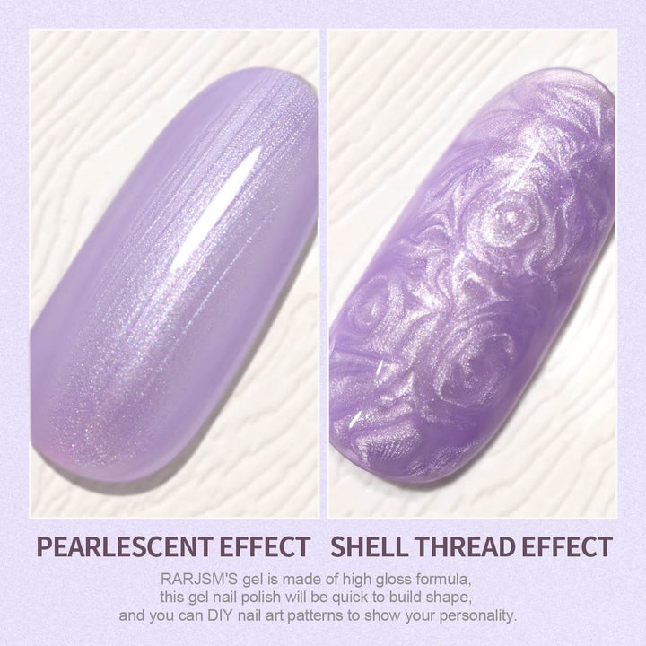 RARJSM ® Purple 2-in-1 Thread pearl gel nail polish 7.5ml #133