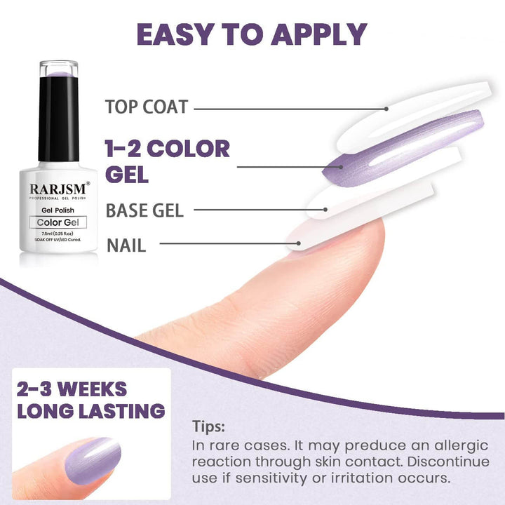Purple 2-in-1 Thread pearl gel nail polish 7.5ml #133 - RARJSM