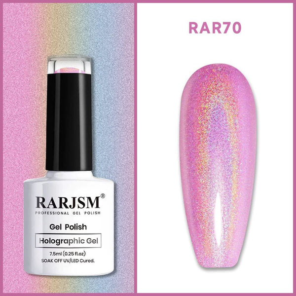 RARJSM ®Purple Pink Holographic Gel Nail Polish 7.5ml
